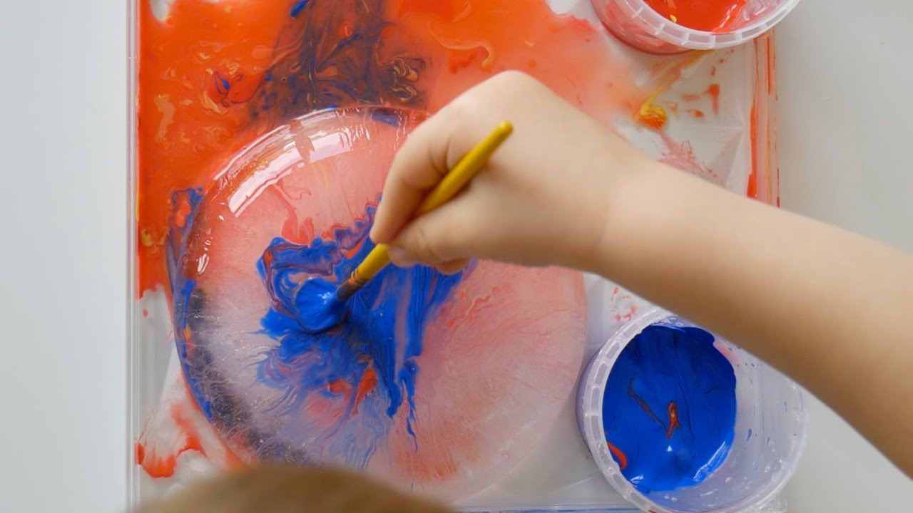 Pintar con hielos de colores